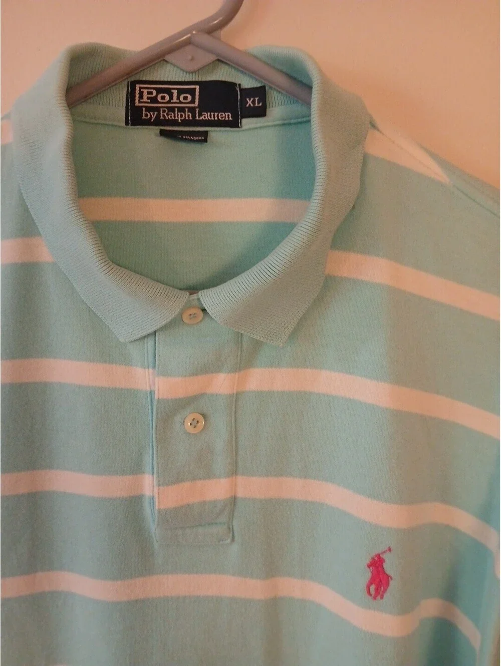 Polo Ralph Lauren Men's Classic Fit Polo Shirt Size XL, Blue and White, Striped